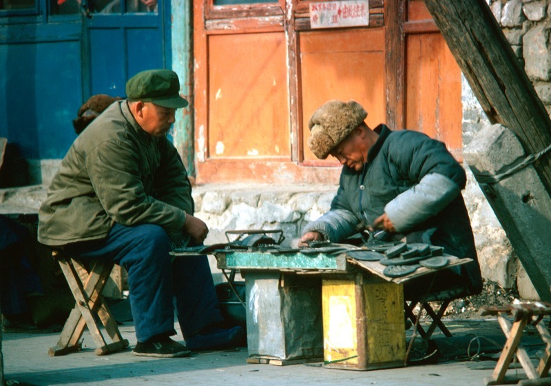 Shoemakers in Peking suburb