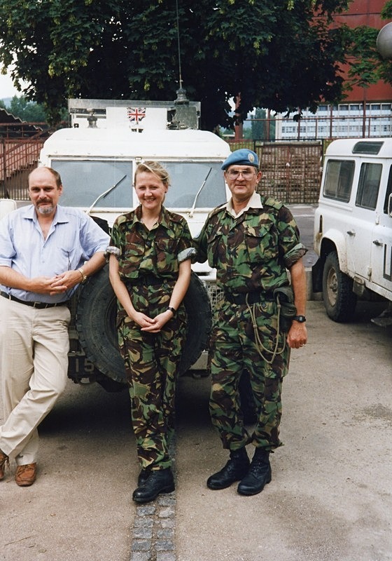 Bosnia War 1994 -- with British UN commander, Vitez, and interpreter - Snaps from a life ill-spent