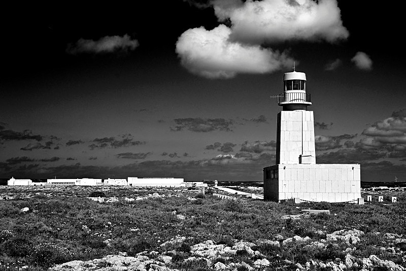 Sagres Lighthouse - Black and White