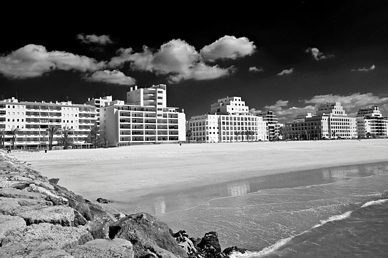 Quarteira Seafront - Black and White
