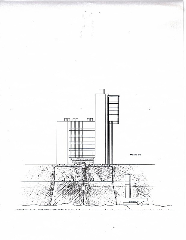 Elevation of the Fortress and towers - Utopisk hotellprosjekt i Dubrovnik