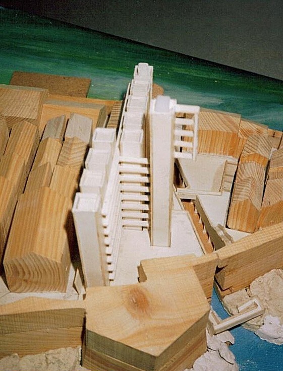 Site model birds eye - Utopisk hotellprosjekt i Dubrovnik