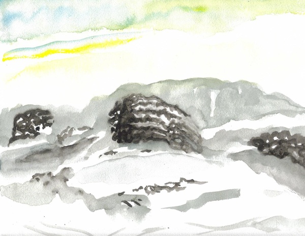 Hardangerjøkulen 29,7x21 - Watercolours
