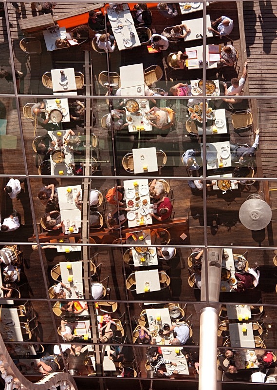 Barcelona Cafe Reflections - Food and Drink
