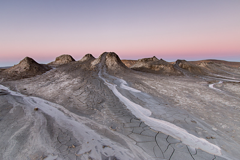 mud volcano at dawn
