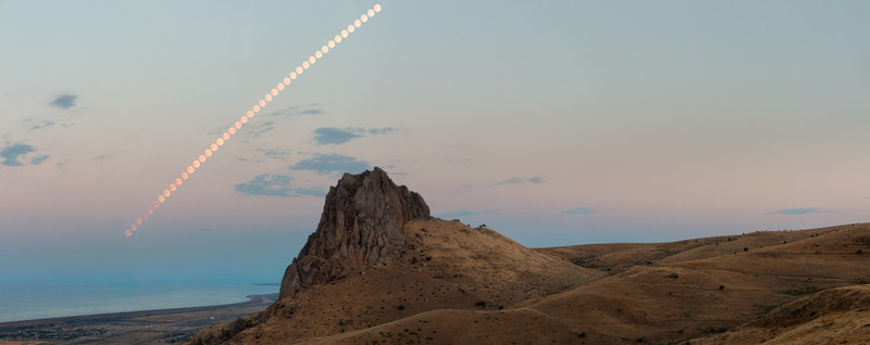 Moonrise over Besh Barmag - Azerbaijan