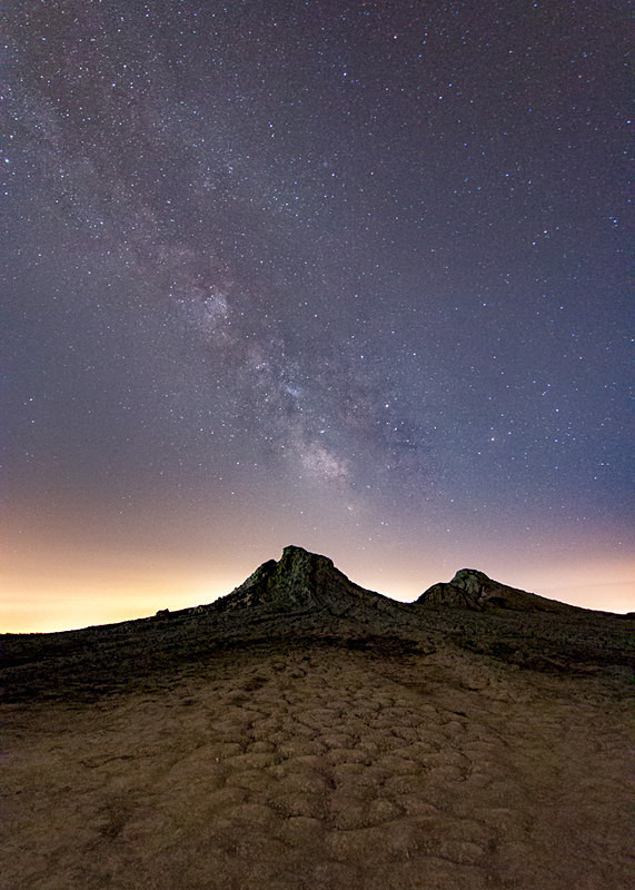 The Milky Way rising from a mud volcano in Azerbaijan