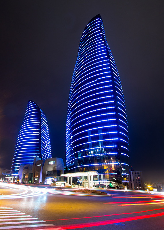 Flame Towers by Night - Azerbaijan
