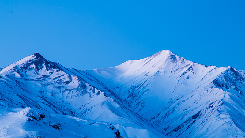 twin-peaks Azerbaijan winter mountain landscape photography