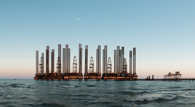Rigs at twilight