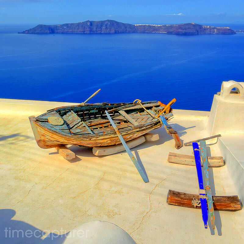 Rooftop Rowboat - Greek Islands