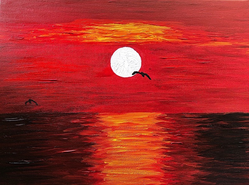 Sunset over the sea - My paintings