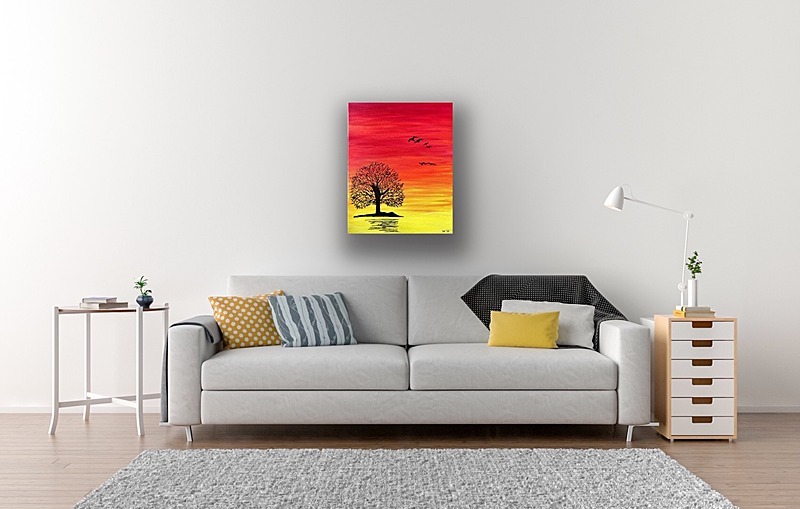 Birds flying as seen hanging - My paintings