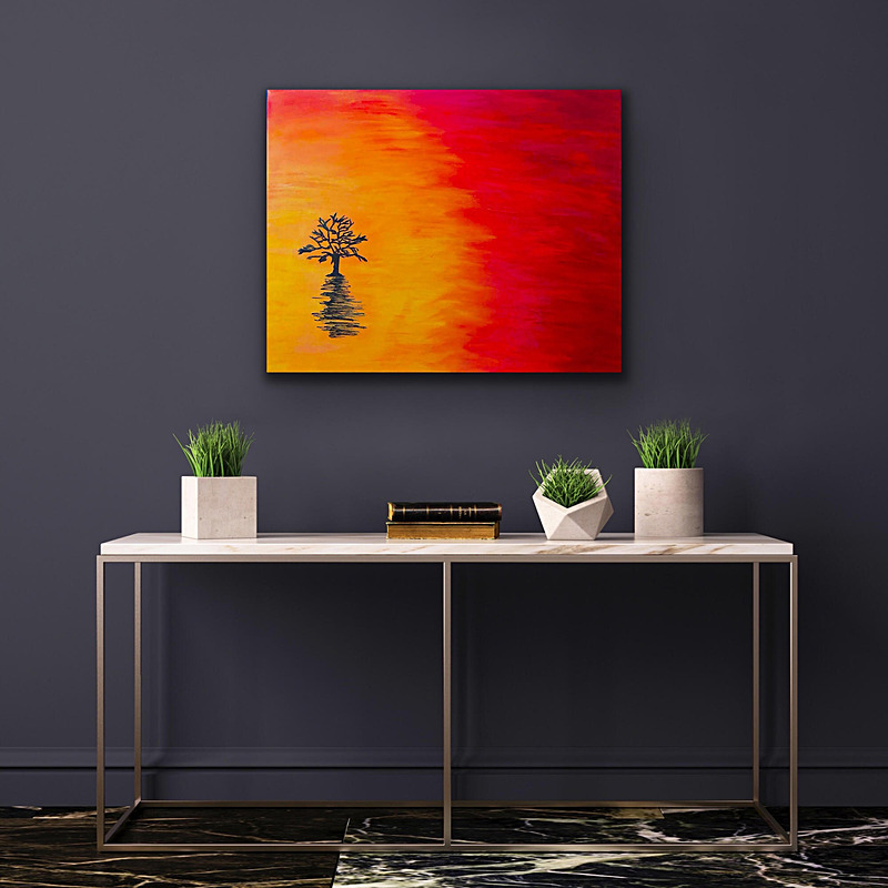 Lone tree as seen hanging - My paintings
