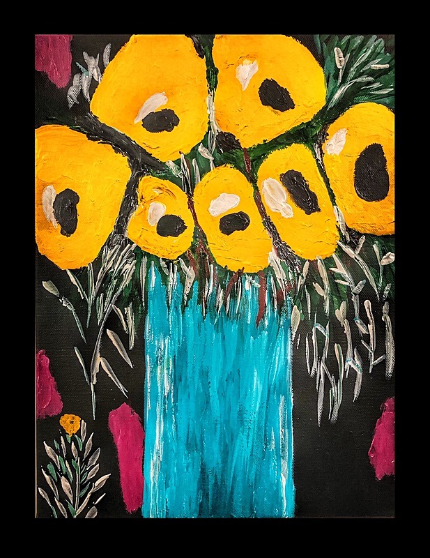 Flowers in a vase inspired by Munro a South African artist - My paintings