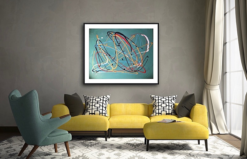 My attempt at using the pouring technique as seen hanging 3 - My paintings