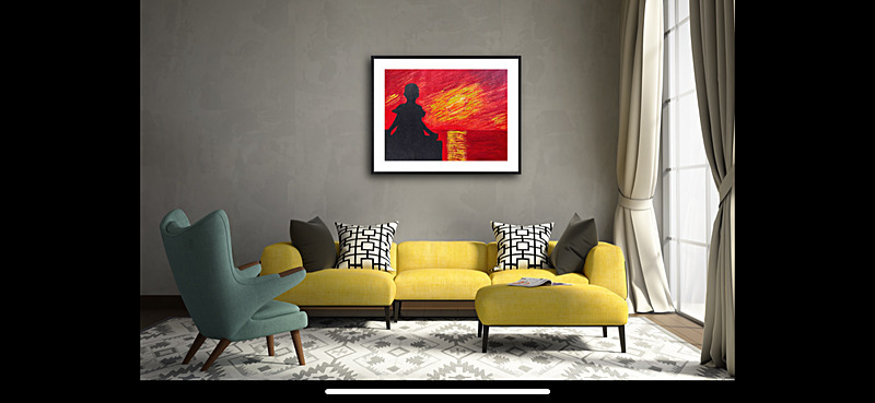 Meditation as seen hanging - My paintings