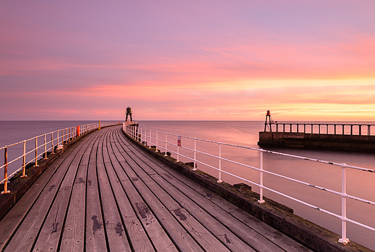 Dawn at the Whitby piers (1)