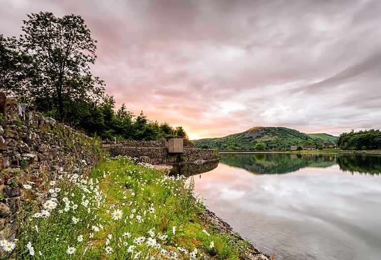 Tegg's Nose reflected in Ridgegate reservoir (2) - Macclesfield Countryside