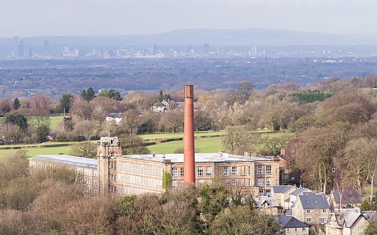 Clarence Mill from White Nancy - Macclesfield Mills