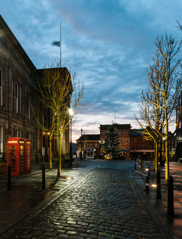 Christmas Tree in the Market Place, Macclesfield (2) - Market Place
