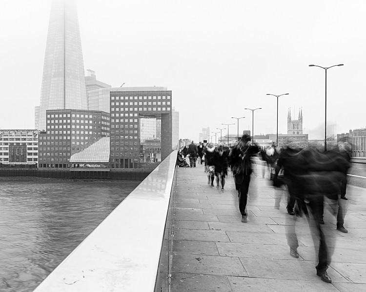 Commuters on London Bridge (1) - Street Photography