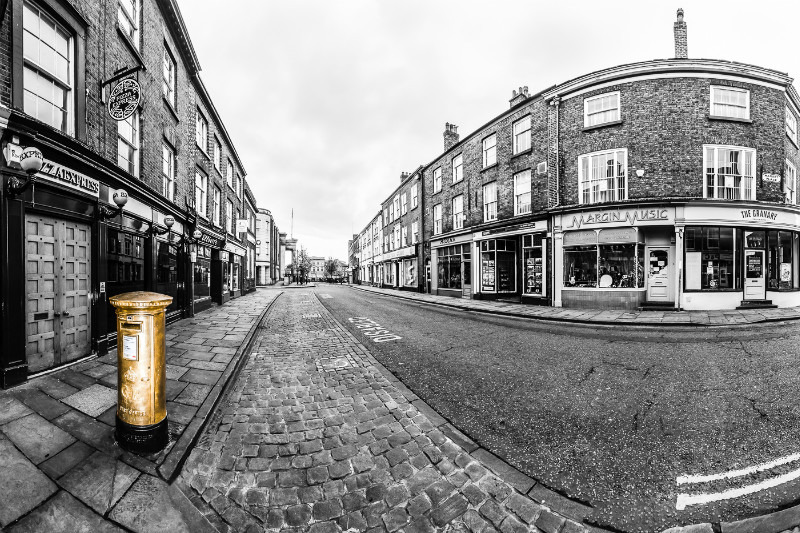 Gold Postbox, Macclesfield (1) - Market Place