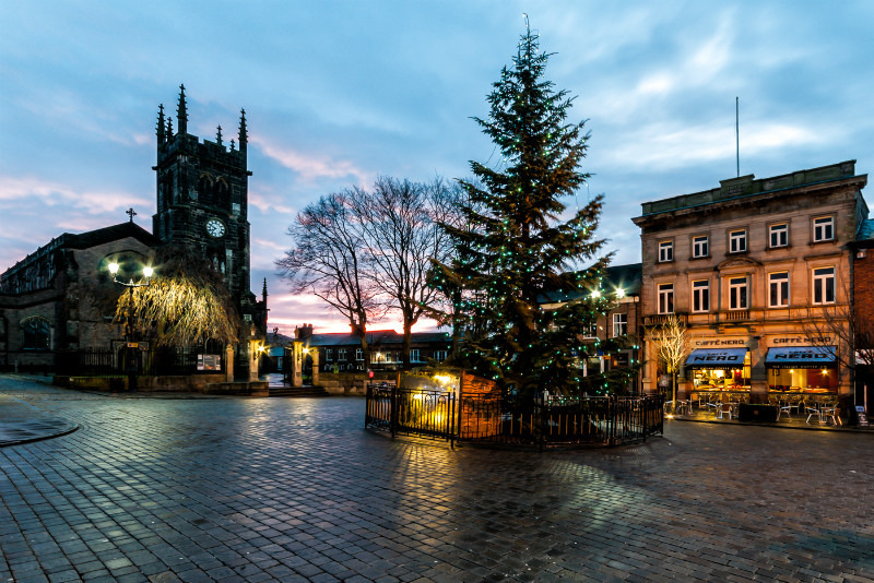 Christmas Tree in the Market Place, Macclesfield (1) - Market Place