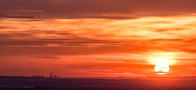 Fiddler's Ferry Power Station from Bollington - Other Cheshire Locations