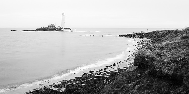 St Mary's Lighthouse from the beach (1) - Whitley Bay