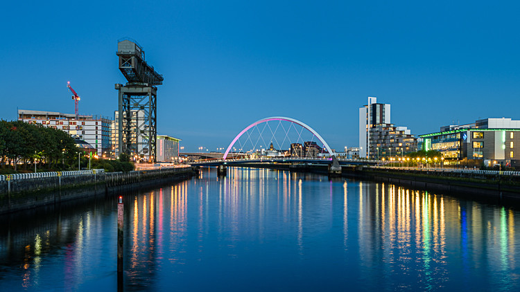 The Clyde Arc (Squinty Bridge) and Finnieston Crane (2) - Glasgow