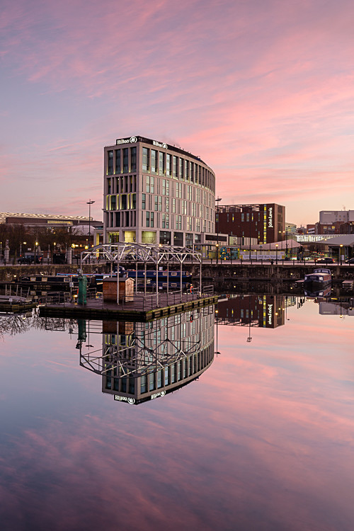 Reflections of the Hilton, Salthouse Dock, Liverpool (1) - Merseyside