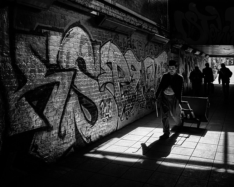 Charlie Chaplin in Leake Street - Street Photography