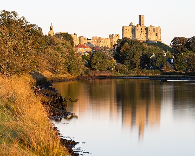 Warkworth Castle at sunrise - Northumberland