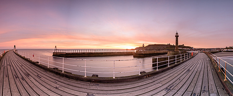 Whitby Pier panorama - Around Whitby