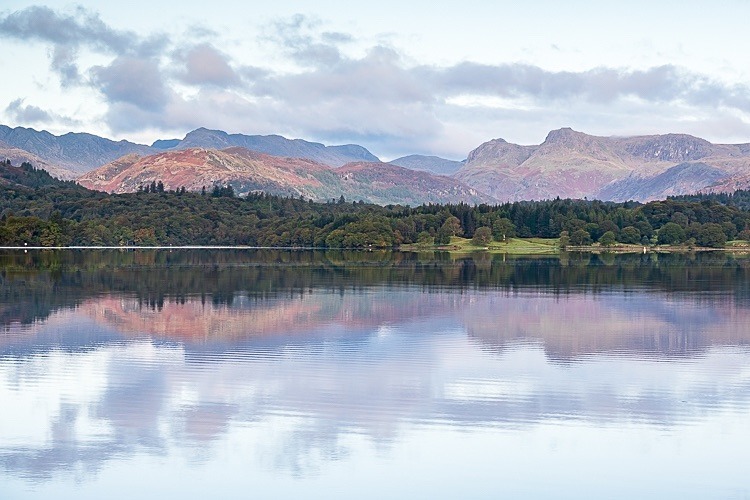 Langdale Pikes from Lake Windermere - The Lake District