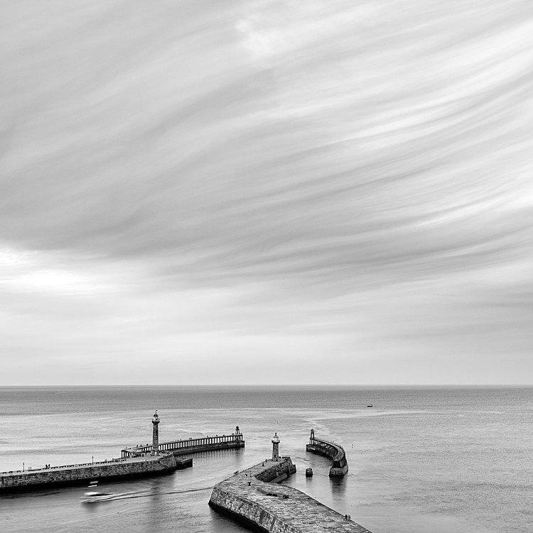 Cirrus clouds over the Whitby piers (3) - Around Whitby