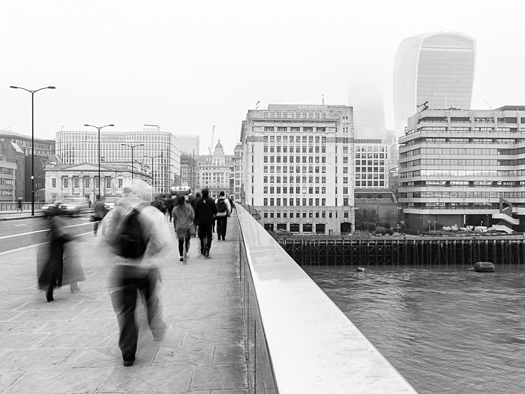 Commuters on London Bridge (2) - Street Photography