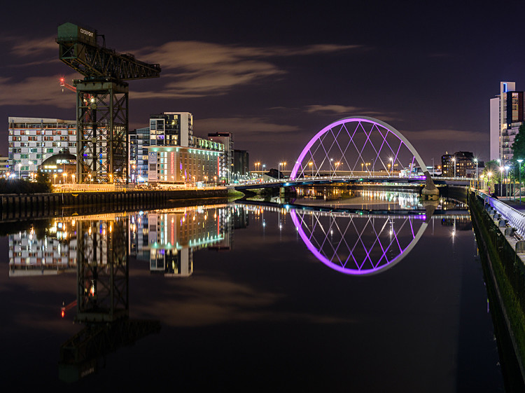 The Clyde Arc (Squinty Bridge) and Finnieston Crane (1) - Glasgow