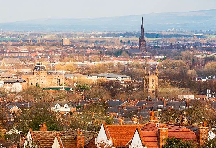 Warrington from Fox Covert Cemetery - Other Cheshire Locations