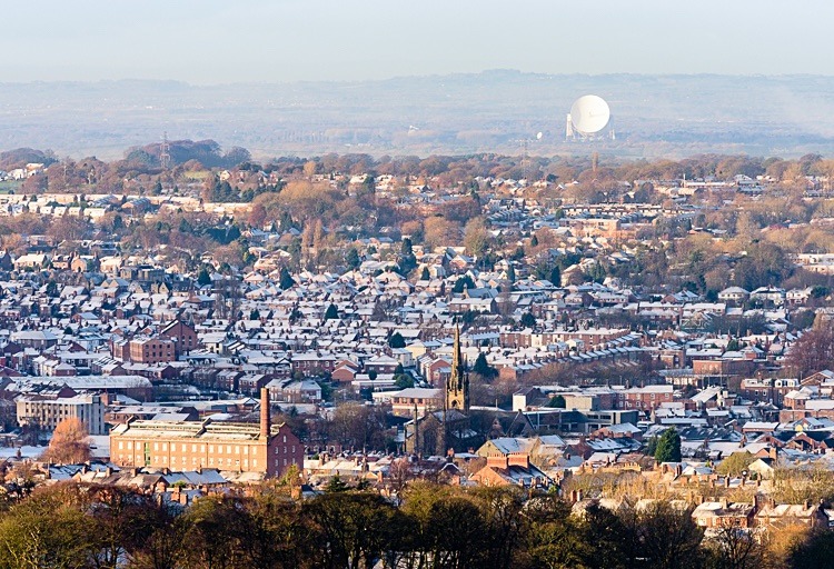 Jodrell Bank beyond Macclesfield Town - Macclesfield Countryside