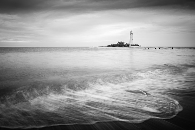 St Mary's Lighthouse from the beach (2) - Whitley Bay