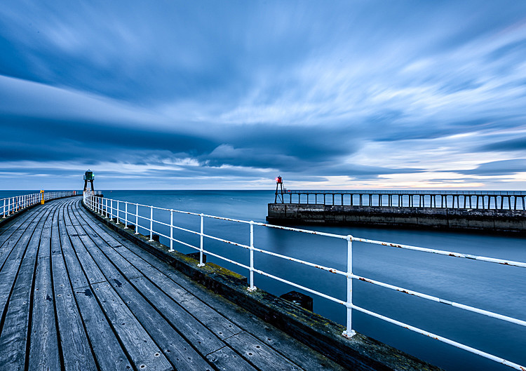 Dawn at the Whitby piers (3) - Around Whitby