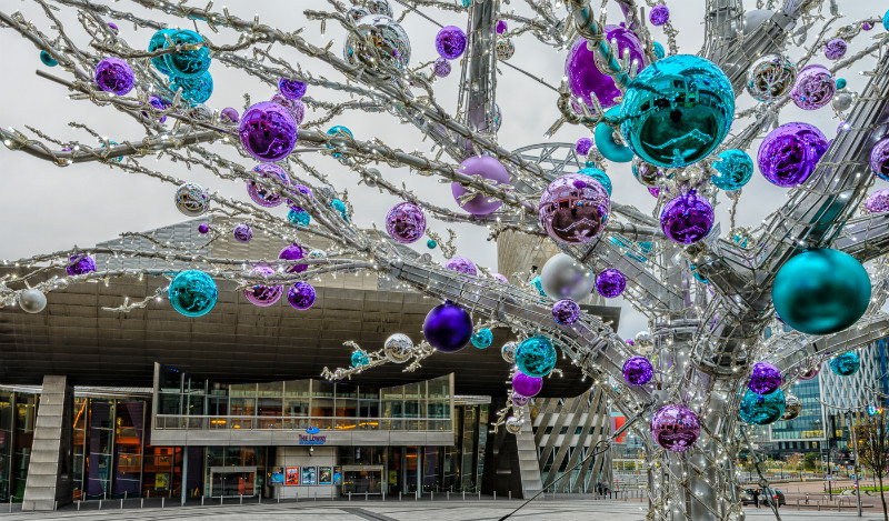 Chistmas decorations outside the Lowry - Salford Quays