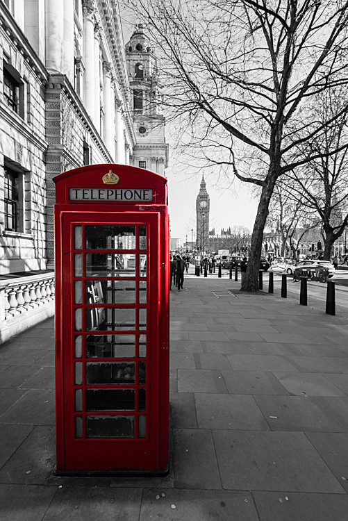 Telephone Box and Big Ben - Westminster