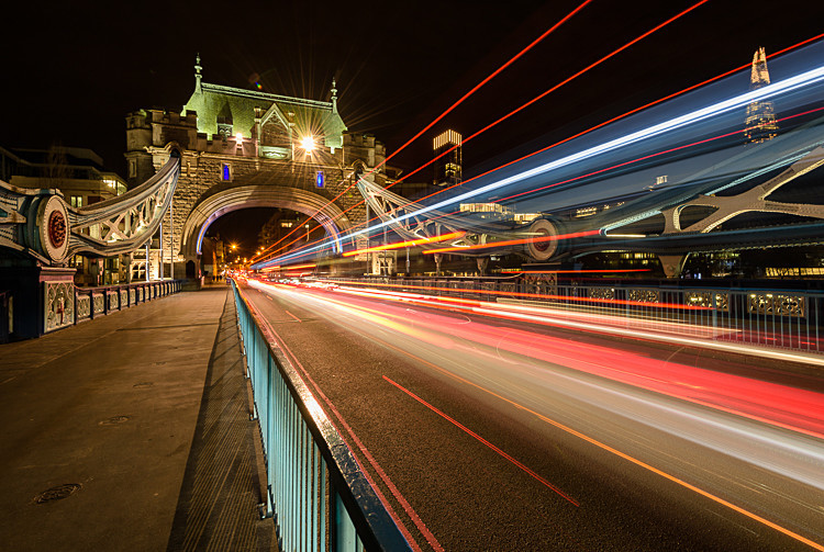 Light trails on Tower Bridge - Tower Bridge