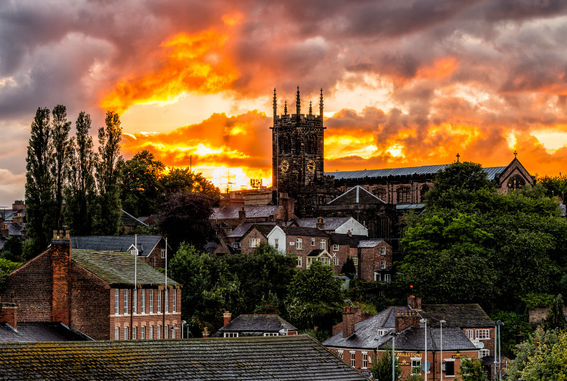 St Michael's Sunset, Macclesfield - Macclesfield Churches