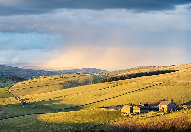 Rain approaching Windgather Rocks - Macclesfield Countryside
