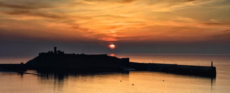 Peel Castle Sunset - Isle of Man Seascapes