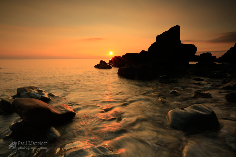 Setting Sun at Glen Maye - Isle of Man Seascapes